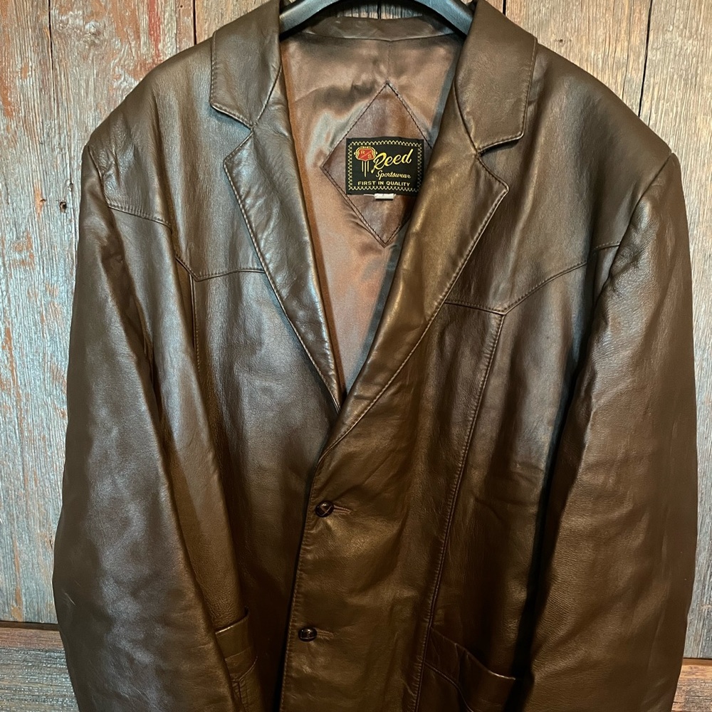 Mens leather sport coat.